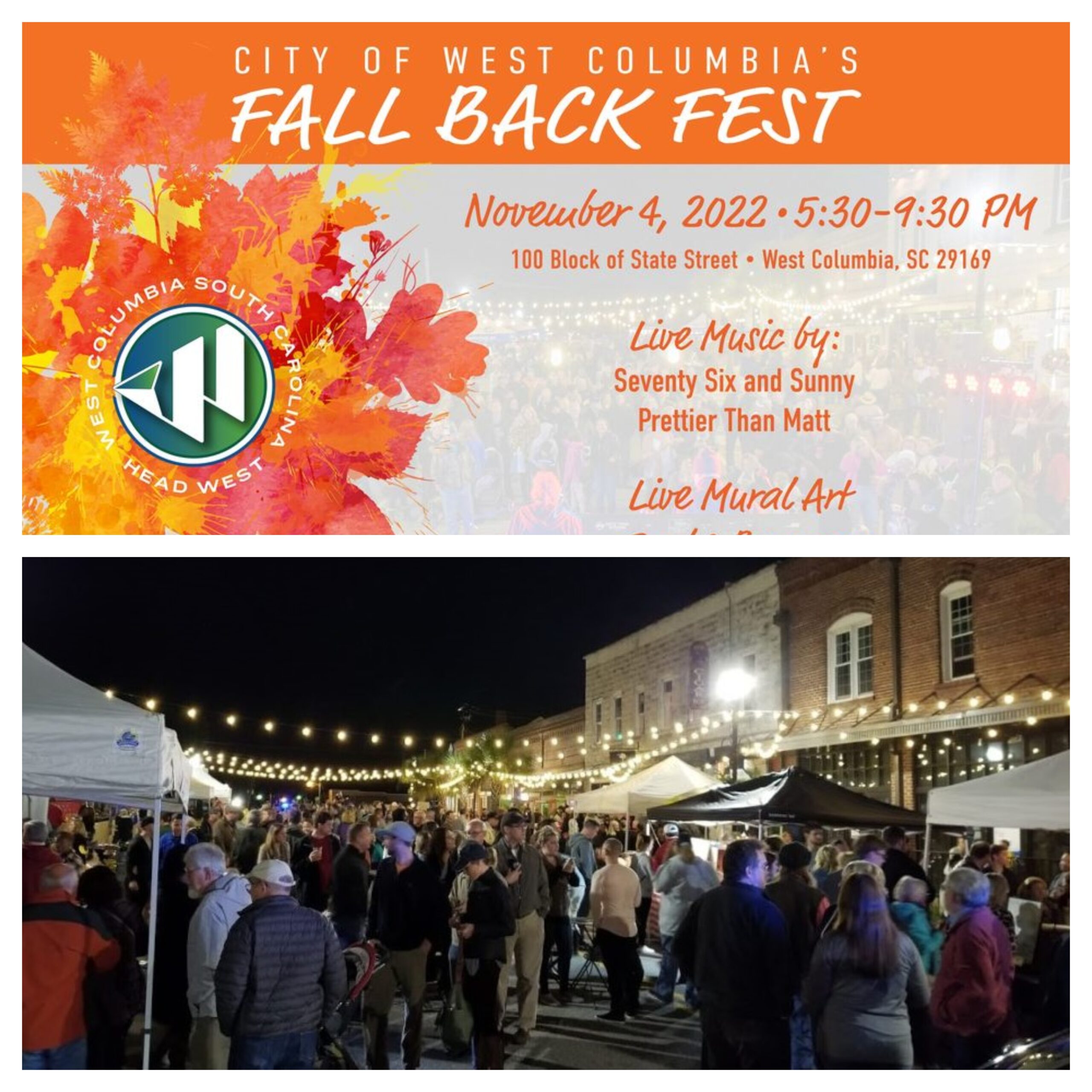 West Columbia's Fall Back Fest is Friday (Nov.4) Stroll, Sip, Shop
