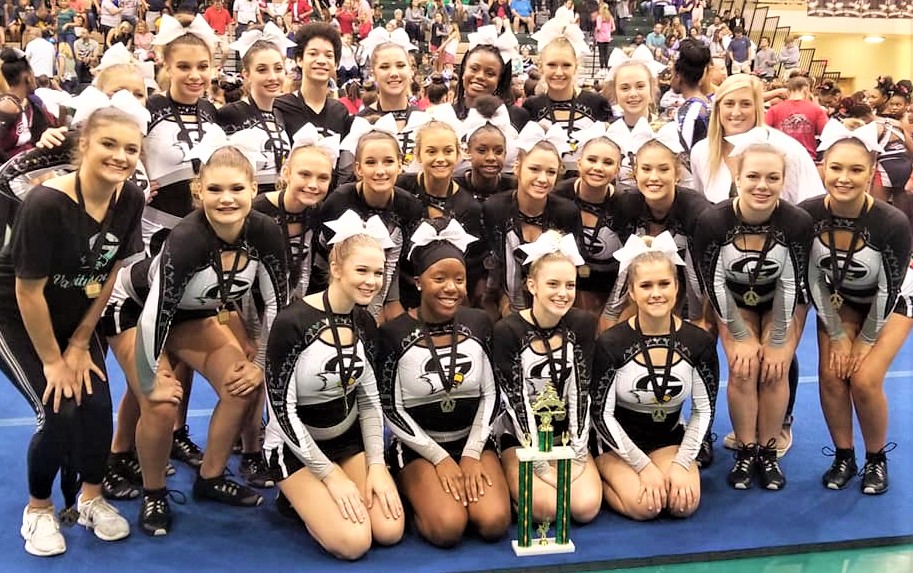 Gray Collegiate Cheerleaders win first place in cheer competition