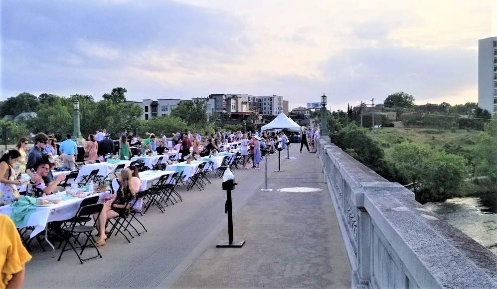 Large Gervais Street Bridge Dinner crowd happy to socialize again