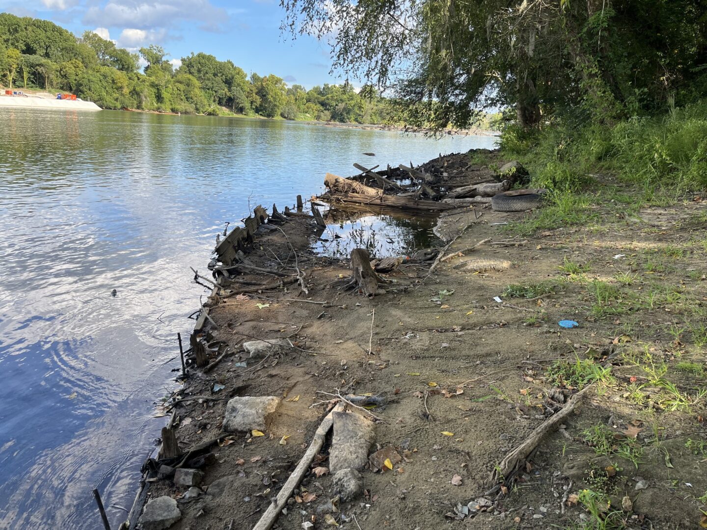 Congaree River level was so low, remnants of the SS Columbia were