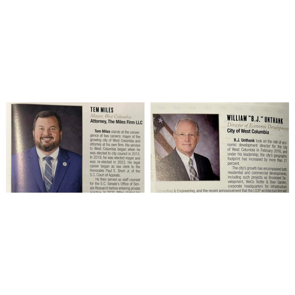 West Columbia Mayor Tem Miles and Director of Economic Development BJ