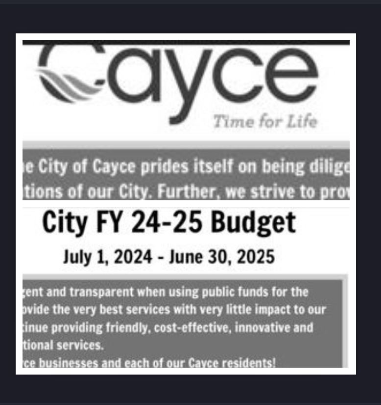 1 A cayce budget